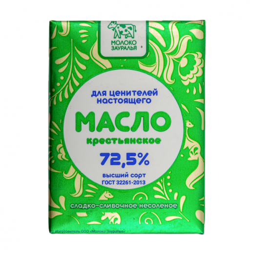 Масло Крестьянское  фасованное 72,5% жирности