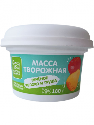 Творожная масса с печеным яблоком и грушей